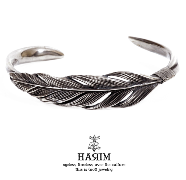 HARIM HRA023SV Owl feather bangle [twilight]