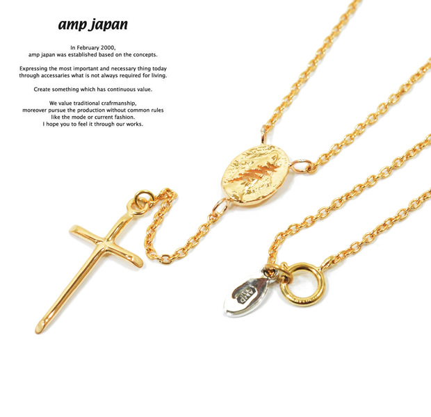 amp japan 14ah-142 rosary necklace-gold-