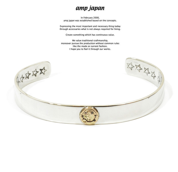 amp japan 14ao-341 flat silver bangle-K10 trip smile-