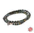 Sunku LTD-016 Antique Beads Necklace & Bracelet Black x Turquoise