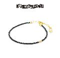 JOHNNY BUISINESS JB03B16S Basic Black Bracelet Gold on Brass