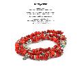 amp japan 16AHK-453 Tumble Stone Long Bracelet -Red Coral-