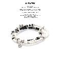 amp japan 17AHK-415 Round White Bone Bracelet -onyx-