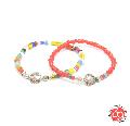 Sunku SK-207-RED/MIX  STAR CONCHA BEADS BRACELET 